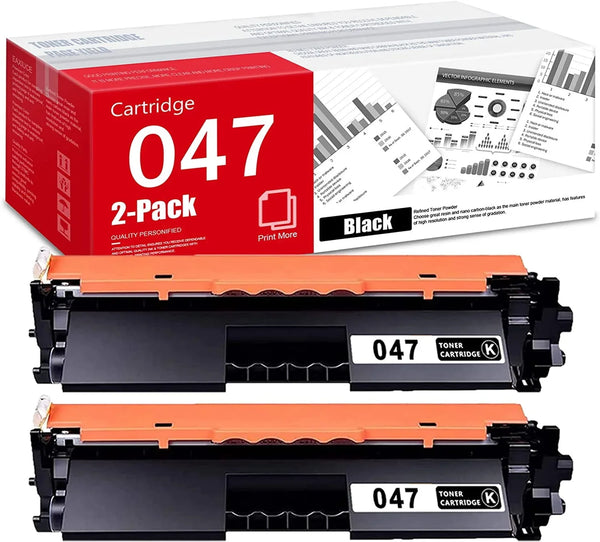 047 Black Toner Cartridge 2 Pack Replacement for Canon imageCLASS LBP113w Printer