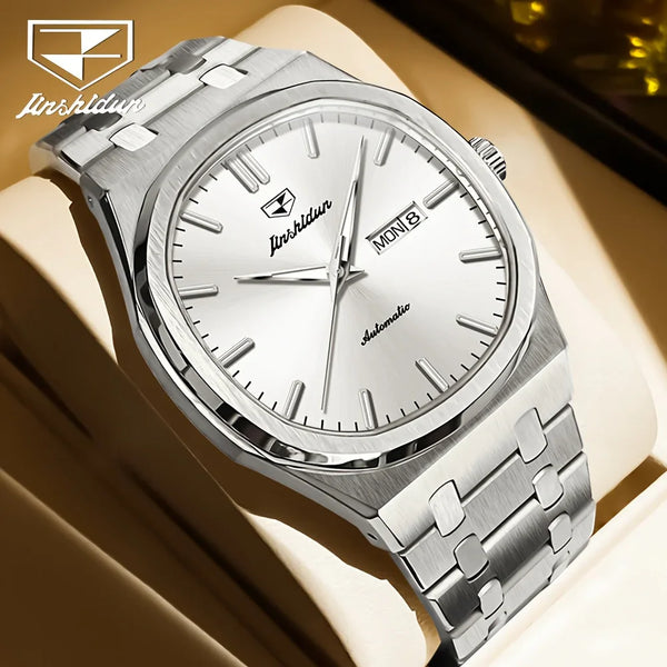 JSDUN New Business Multifunction Stainless Steel Automatic Mechanical Watches for Men Classic Top Brand Luxury Original Men's Wrist Watches Luminous Casual High Quality Best Selling Men's Watches, Formal Timepiece, Office Wear Watch, Sophisticated Watch,