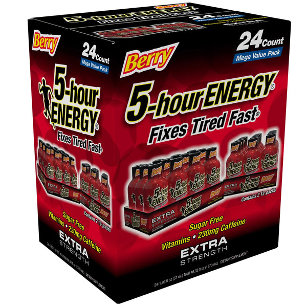 5-hour Energy Shot, Extra Strength, Berry, 1.93 fl. oz, 24-count