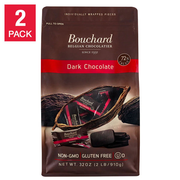 Bouchard Belgian Napolitains Premium Dark Chocolate 32 oz,  2-pack