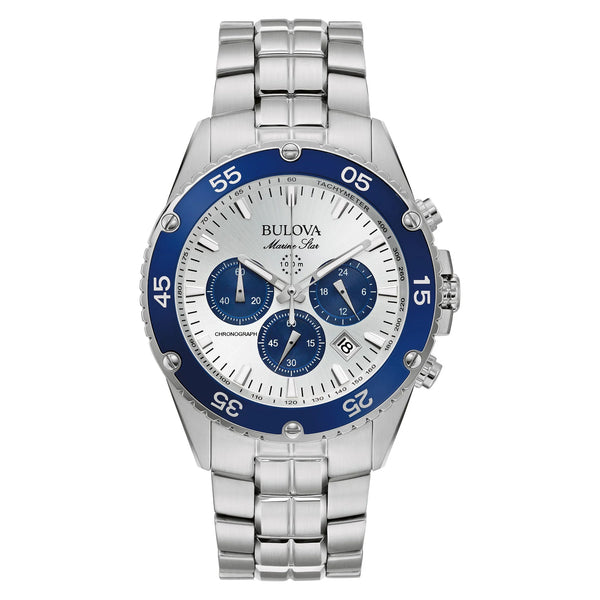 Bulova Marine Star Chronograph Stainless Steel Quartz Men's Watch, 41mm