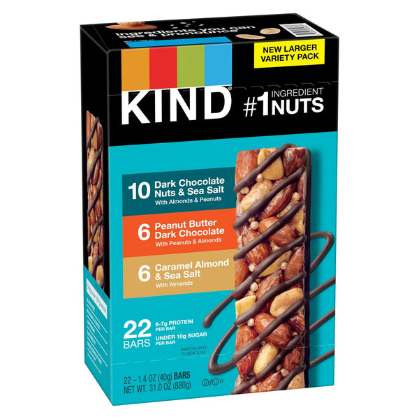 KIND Nut Bar, Variety Pack, 1.4 oz, 22-count