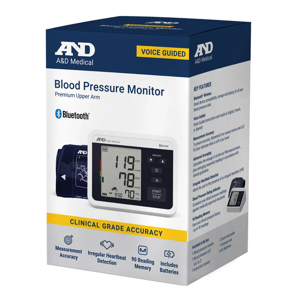 A&D Upper Arm Blood Pressure Monitor, Voice Guided