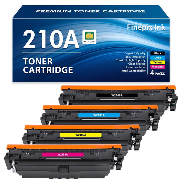 210A Toner Cartridge (With Chip) Compatible for HP 210A 210X W2100A W2100X 4301fdw 4-Pack HP Color LaserJet Pro MFP 4301fdw 4301fdn 4201dn 4201dw Printer Ink (Black Cyan Magenta Yellow)