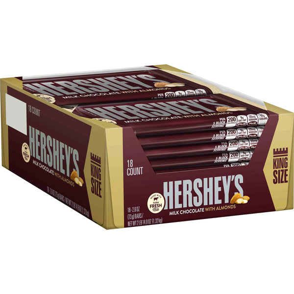 Hershey's Milk Chocolate with Almonds, King Size, 18-count