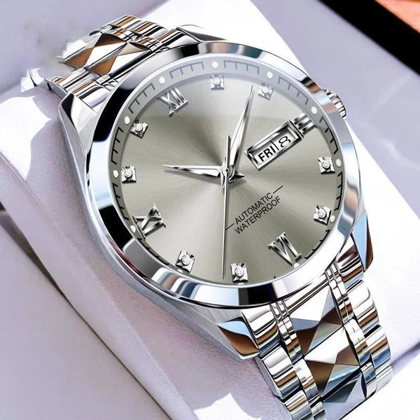 Watches for Men Easy to Read Dress Classic with Calendar Business Dress Luxury Big Face Men Black Watch Luminous Mens Wrist Watch Stainless Steel Watch