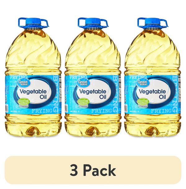 (3 pack) Great Value Vegetable Oil, 1 Gallon