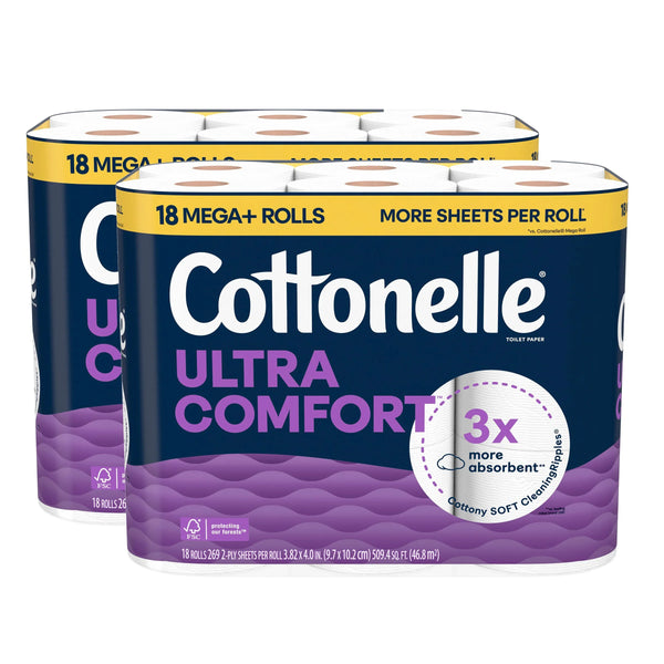 Cottonelle Ultra Comfort Bath Tissue, 2-ply, 269 Sheets, 36 Rolls