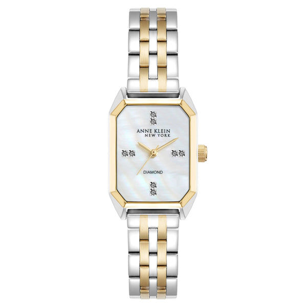 Anne Klein New York Two Tone Diamond Octagon Women's Watch, 24 x 29mm