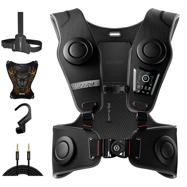 Woojer Fortnite High-Fidelity Haptic Vest 3 – Midas Edition. Special Gamer Bundle