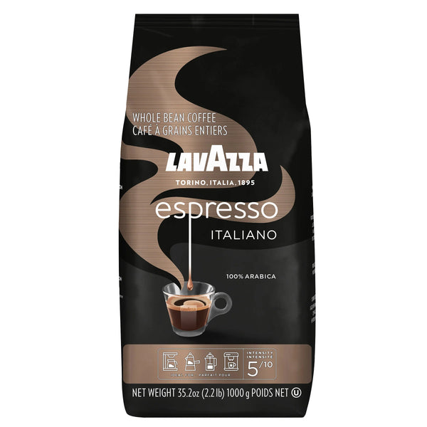 Lavazza Caffé Espresso 100% Premium Arabica Coffee, Whole Bean, 2.2 lbs