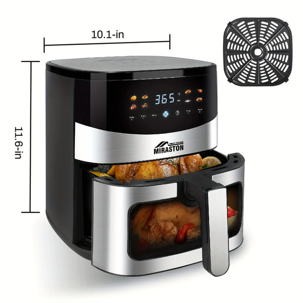 6.5QT/2.8QT Air Fryer, Smart Touch Screen with Color Icons And Viewable Windows, 8 Presets Recipes & Manual Adjustments for Quick Easy Meals, Dishwasher-Safe, for Family, Party, Kitchen Accessories, Toaster Oven, Deep Fryer, Multifunctional Cooker