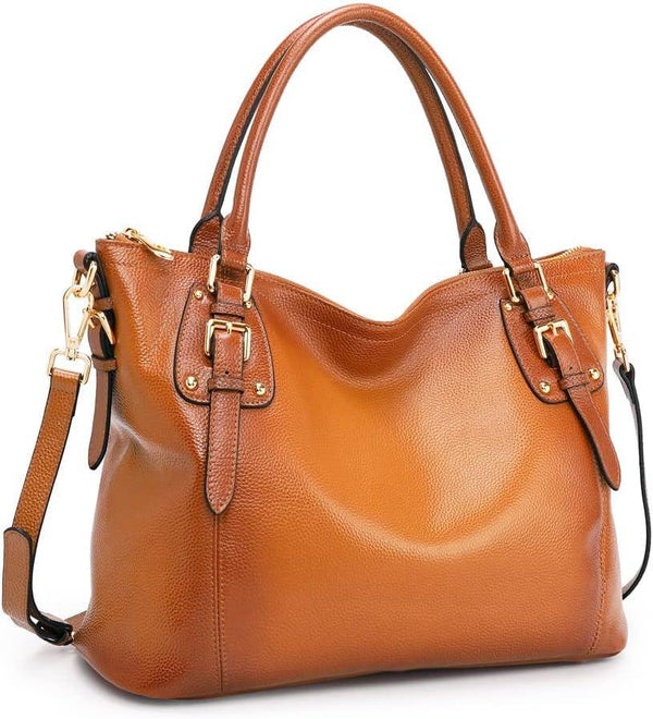 Kattee Leather Handbags Tote Shoulder Bag for Woman Satchel Designer Purse Top Handles Crossbody Bag Large Capacity
