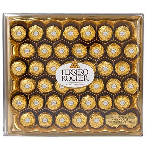 Ferrero Rocher, 42 Count, Premium Milk Chocolate Hazelnut, Chocolates for Gifting, 18.5 oz