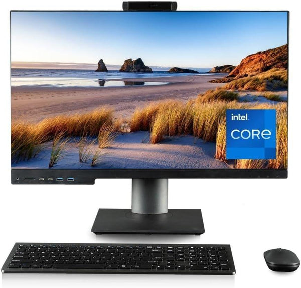 Envision 27" All-in-One Desktop PC (20-Core Intel i7-14700 (> i9-14900HX), 64GB RAM, 4TB NVME, WiFi 6, W11 Pro, Type-C, Web Cam, Card Reader, DVD-RW, FHD, KB/M - Professional Business Computer