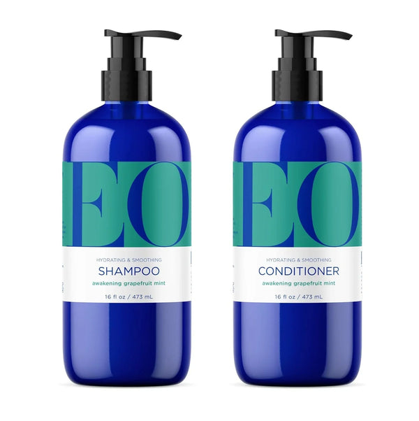 EO Shampoo and Conditioner Combo Pack, 16 Ounce Bottles (1 of Each), Grapefruit and Mint, Organic Plant Based, Hydrating & Smoothing For All Hair Types