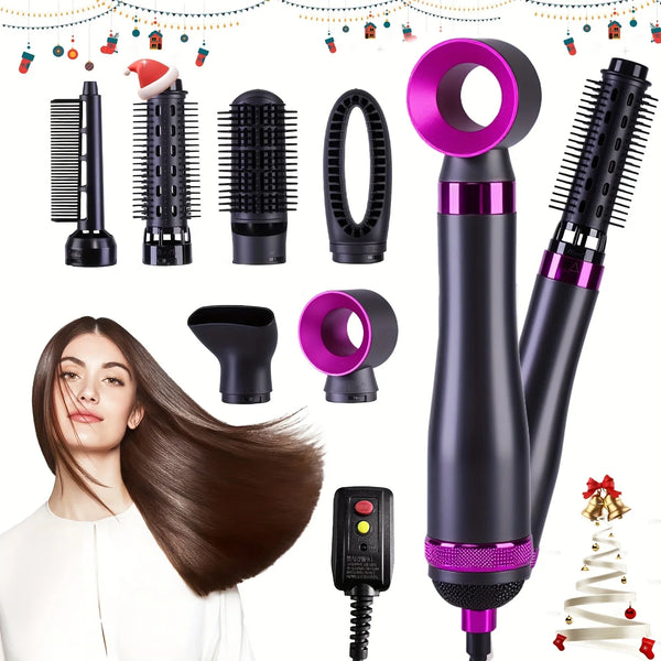 6-in-1 Hot Air Brush with Negative Ion Technology, 25000 RPM High-Speed Blow Dryer & Curling Wand for Styling, Drying & Volumizing, The Perfect Valentine's Day Gift for Her, Beauty & Hair Care Lovers