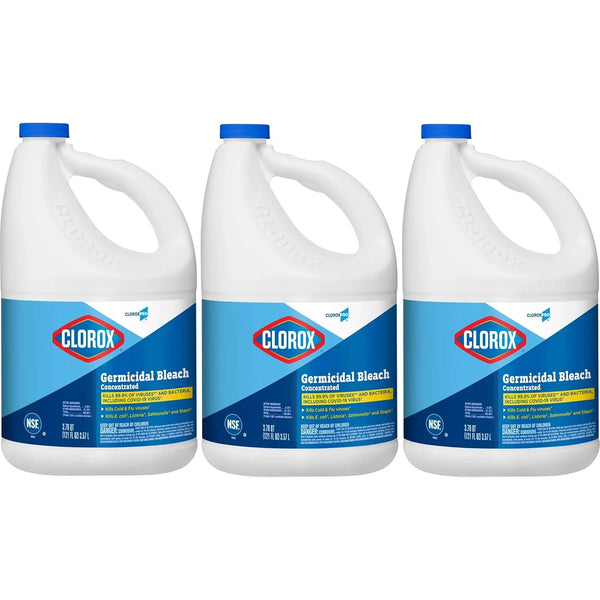 CloroxPro Clorox Germicidal Bleach, 121 Ounce Bottle, Pack of 3 (Package May Vary)
