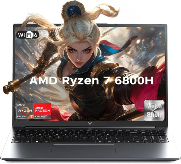 ACEMAGIC 2025 Laptop, Laptop with AMD Ryzen 7 6800H (8C/16T, Up to 4.7GHz), 16GB DDR5 512GB NVMe SSD Windows 11 Laptop Computer, 16-inch FHD Display, WiFi 6,Backlit KB