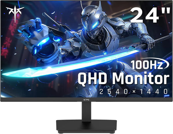 24 Inch QHD 2560x1440 IPS Computer Monitor, 100Hz Zero-Frame 2K Gaming Office Monitor, Adaptive Sync, HDR10, VESA, Tilt Adjustable, Low Blue Light, DisplayPort, HDMI, H24T27
