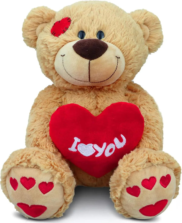 I Love You Teddy Bear, 14" Plush Stuffed Bear with Red Heart Pillow, Stuffed Animal Plush Gift for Her/Him/Girlfriend/Boyfriend/Kids/Mom, Valentines Bear, Birthday, Anniversary