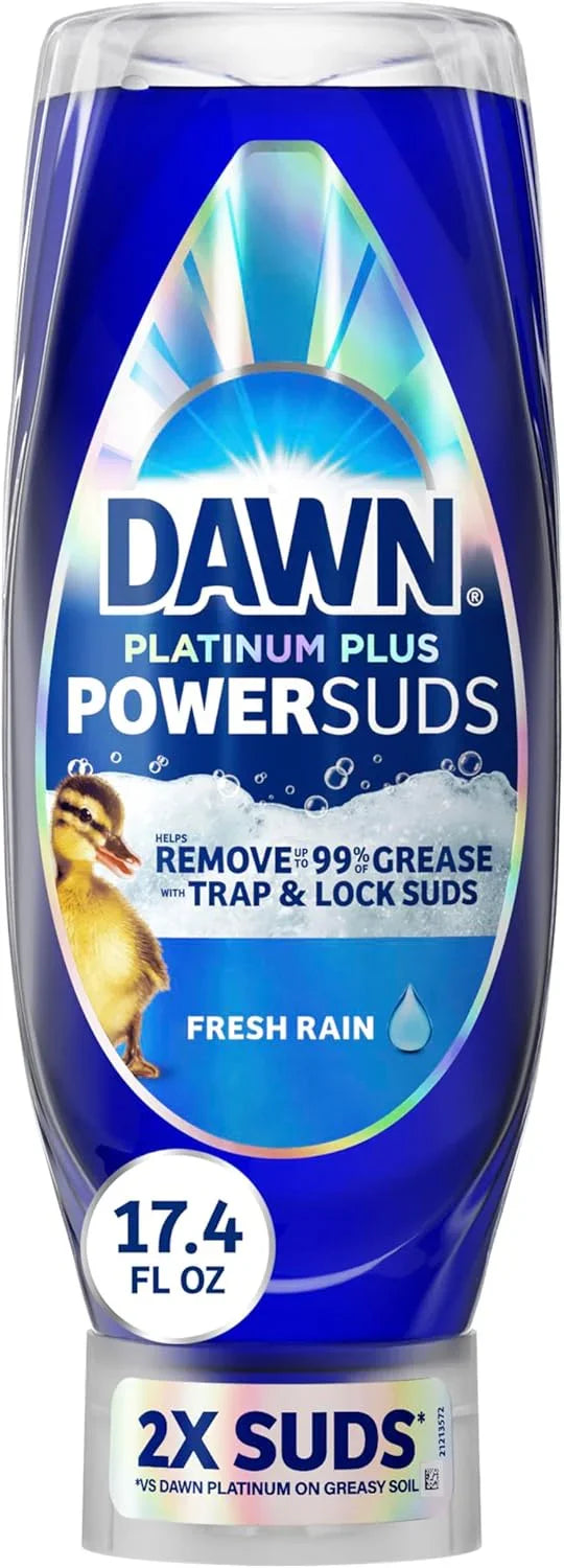 Dawn Platinum Plus PowerSuds Liquid Dish Soap, 17.4 oz. EZ-Squeeze Bottle