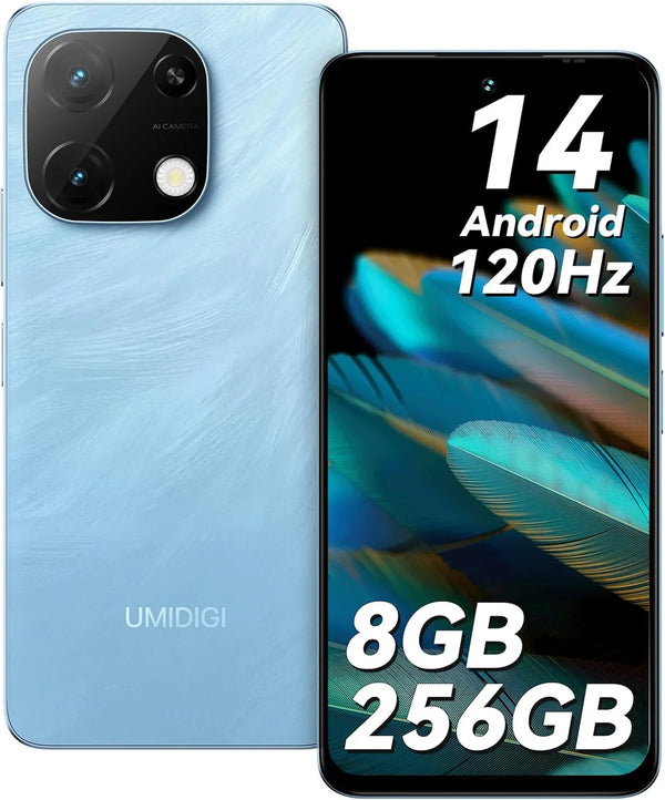 UMIDIGI Note 100A Cell Phone, 6.8" HD+ 120Hz Display Phones, Android 14 Unlocked Smartphone, 8(4+4)+256GB/1TB TF, 5000mAh Battery Andriod Phone, AI Face & Fingerprint Unlock, 4G Dual SIM, GPS,OTG