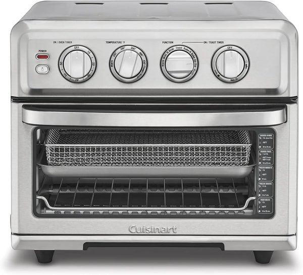 Cuisinart Air Fryer Toaster Oven with Grill, 1800W 8-1 Air Fryer Oven with Bake, Convection Bake, Grill, Broil and Warm Options, Large Capacity, 60-Minute Timer, TOA-70, Stainless Steel