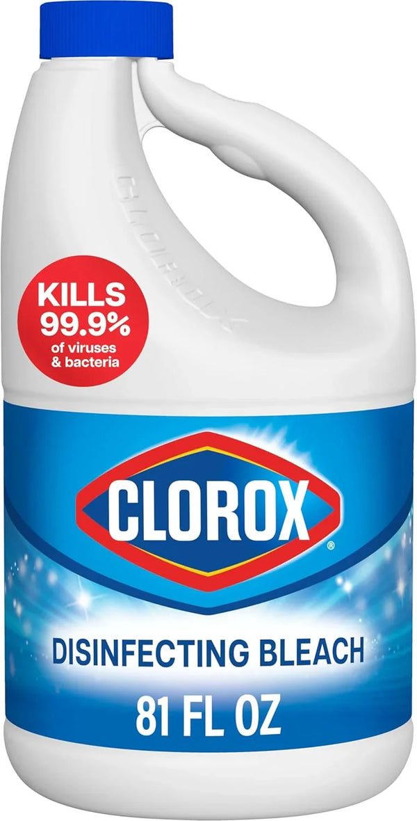 Clorox Disinfecting Bleach, Concentrated Formula, Regular - 81 Fl Oz (Pack May Vary)