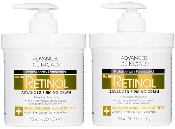 Advanced Clinicals Retinol Body Cream + Green Coffee Bean Oil Thermo - Firming Body Lotion 2pc Skincare Set For Women & Men | Body & Face Moisturizer Set Helps Improves Appearance Of Crepey Skin, 2PC