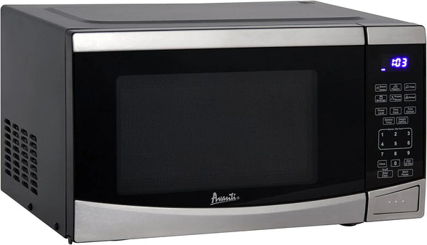 Avanti MT09V3S Microwave Oven 900-Watts Compact with 10 Power Levels and 6 Pre Cooking Settings, Speed Defrost, Electronic Control Panel and Glass Turntable, 0.9-Cu.Ft, Stainless Steel