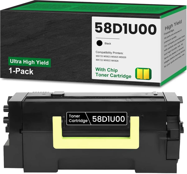 58D1U00 Black Ultra High Yield Toner 55,000 Pages Remanufactured 58D1U00 Replacement for Lexmark 58D1U00 Toner for MS725 MS823 MS825 MS826 MX722 MX822 MX826 Series Printer Toner (1-Pack)