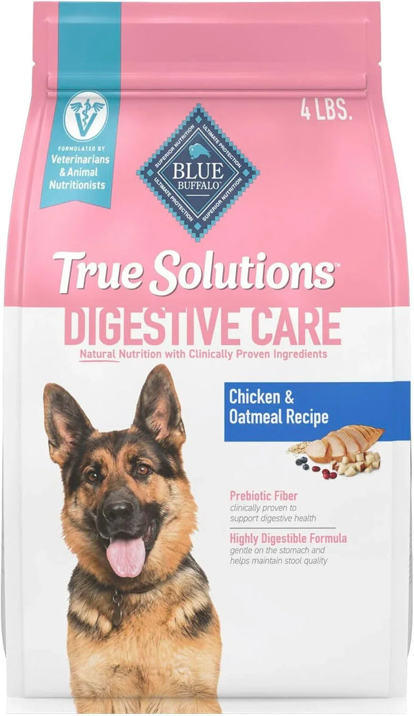 Blue Buffalo True Solutions Digestive Care Natural Dry Dog Food for Adult Dogs, Chicken, 4-lb. Bag