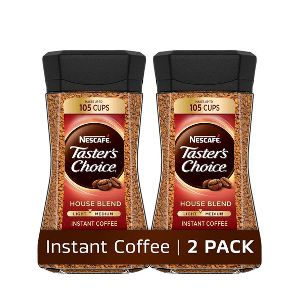 NESCAFÉ Taster's Choice Instant Coffee Light Medium Roast, House Blend, 2 Jars (7 Oz Each)