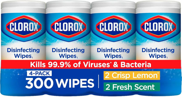 Clorox Disinfecting Wipes Value Pack, Bleach Free Cleaning Wipes, 75 Count Each, Pack of 4