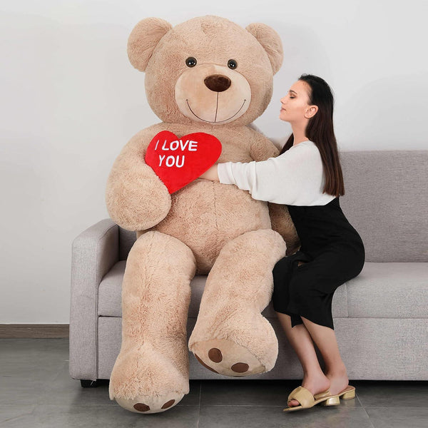 Tezituor Giant Teddy Bear 6ft Stuffed Animals - “I Love You”Red Heart Jumbo Human Size Teddy Bear for Girlfriend,Boyfriend,Wife,Lover-Birthday, Anniversary, Valentines, or Long Distance