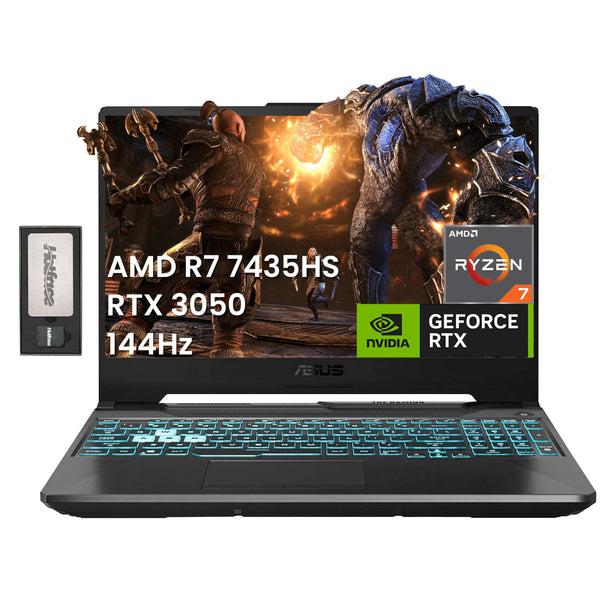 ASUS TUF A15 15.6" FHD 144Hz Gaming Laptop, AMD Ryzen 7 7435HS, NVIDIA GeForce RTX 3050, 16GB DDR5, 512GB SSD, Backlit Keyboard, Wi-Fi 6, Win 11 Pro, Black, 256GB Docking Station Set