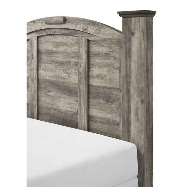 Aimon 6 Piece Gray Rustic Panel Bedroom Set