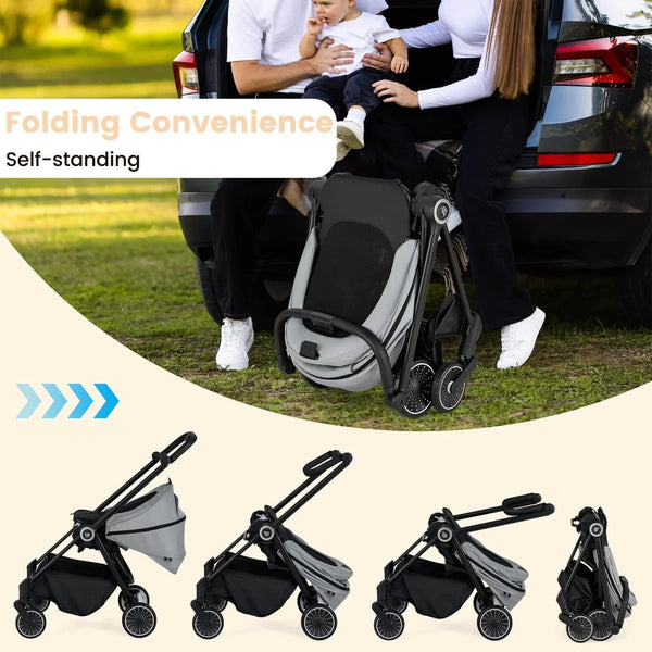 Babyjoy Baby Stroller Foldable Infant Pram Stroller with Reclining - See Details
