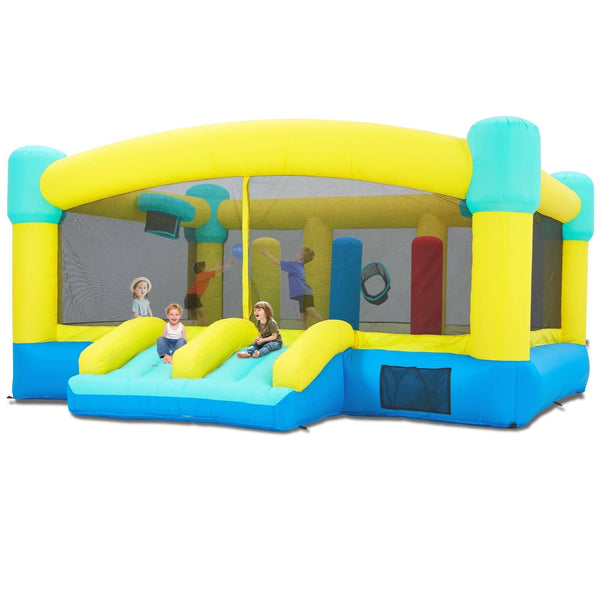 Big Inflatable Bounce House,Inflatable Bouncing Castle with Blower for Kids 3-12,Outdoor/Indoor Inflatable Bouncing House with Slides,Obstacles,Trampolines,Basketball Hoops