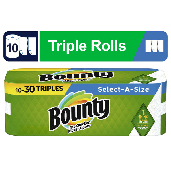 Bounty Paper Towels Select-a-Size, 10 Triple Rolls