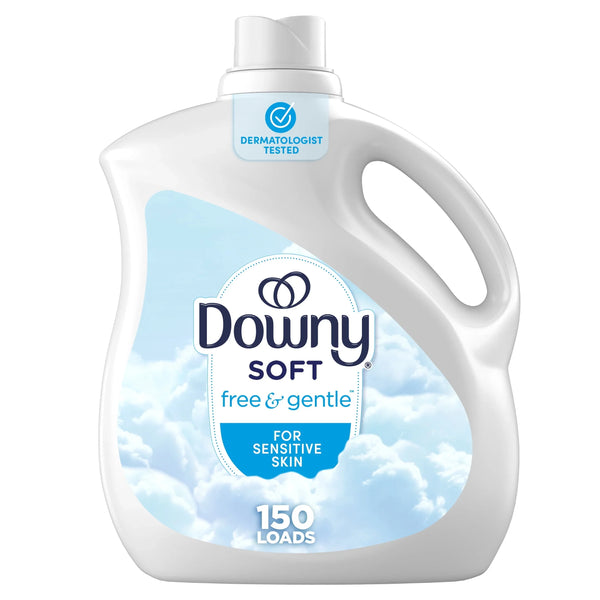 Downy Free & Gentle Fabric Softener and Conditioner, 111 fl oz, 150 Loads, Hypoallergenic