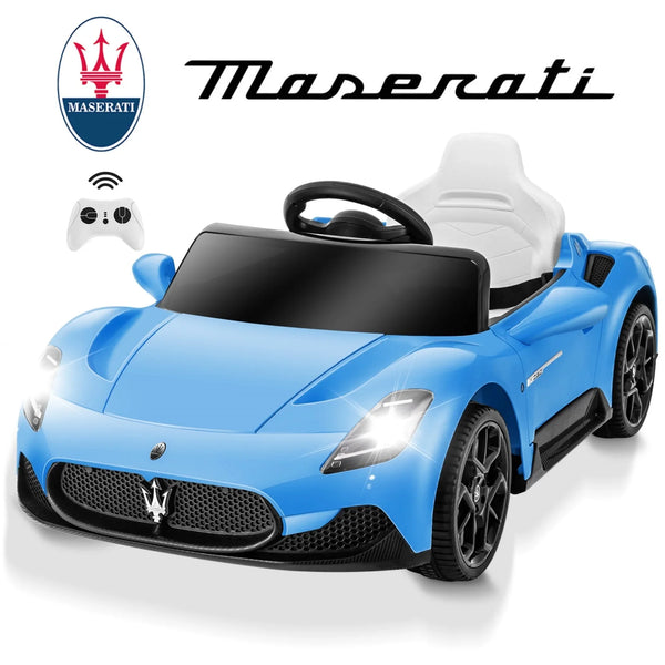 Farmdex 12V Kids Ride on Cars Licensed Maserati, Electric Ride on Toys for Toddler with Remote Control, LED, Bluetooth, Music, Gift for Boys & Girls Aged 3-8, Blue