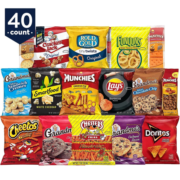 Frito-Lay Ultimate Snack Care Package, Variety Assortment of Chips, Cookies, Crackers & More, 40 Count