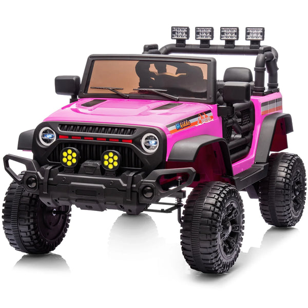 Hikiddo Kids Ride on Truck Car, 12V Ride on Toy Electric Cars for Kids w/ Remote, Bluetooth - Pink