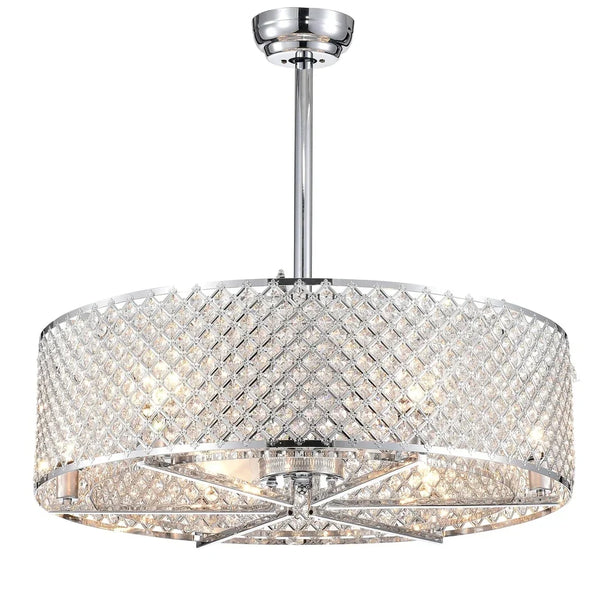 Miyaka 6-light Metal 29-inch Lighted Ceiling Fan Chandelier