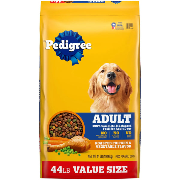 Pedigree Complete Nutrition Adult Dry Dog Food Roasted Chicken, Rice & Vegetable Flavor Dog Kibble, 44 Lb