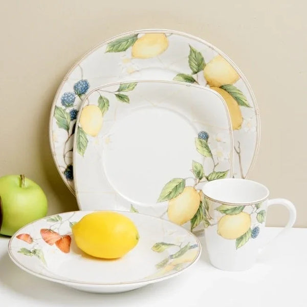 Red Vanilla Fruit Salad 16-piece Dinnerware Set