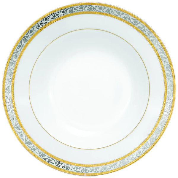Silver and Gold Accent Porcelain Dinnerware Set of 54