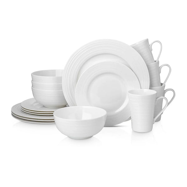 Stone Lain Piper Bone China Round Swirl Design Dinnerware Set